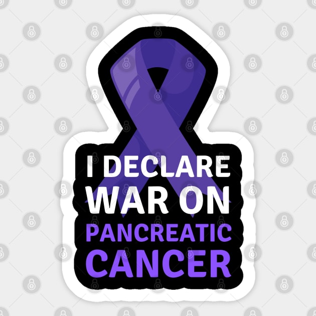 Pancreatic Cancer Awareness Declare War on Pancreatic Cancer Sticker by apparel.tolove@gmail.com